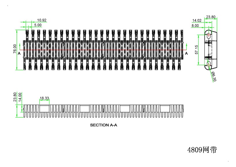 4809 Series Raised Rib Modular Belt