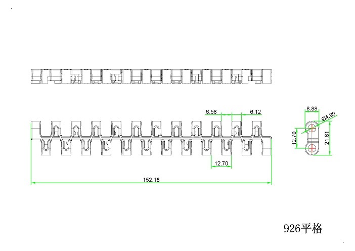 926 Series Flush Grid Modular Belt