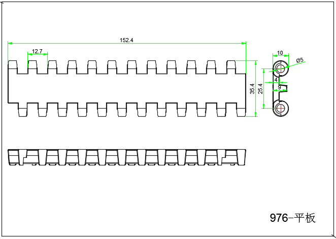 976 Series Flat Top Modular Belt