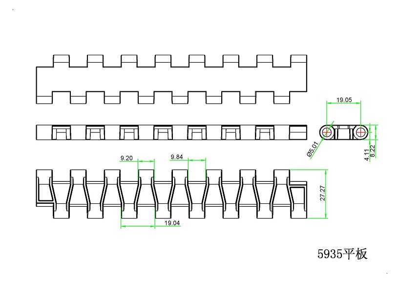 5935 Series Flat Top Modular Belt