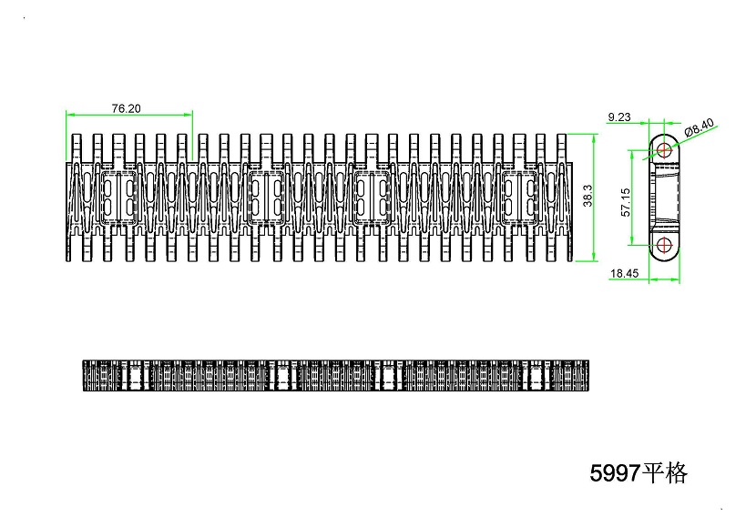 5997 Series Flush Grid Modular Belt