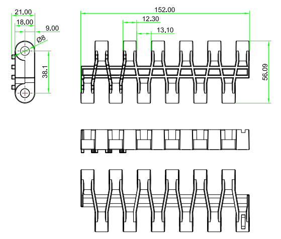 936 Series Nub Top Modular Belt