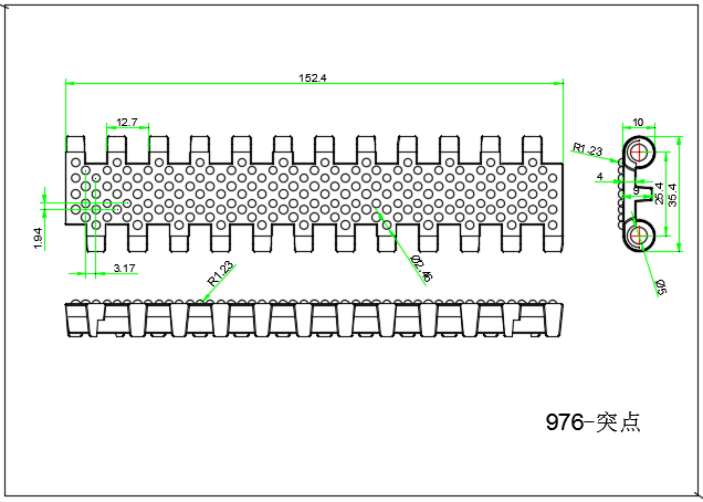 976 Series Nub Top Modular Belt